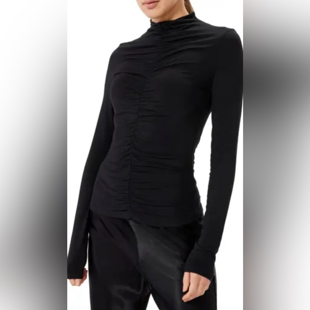 Park vogel women’s gray ruched turtleneck shirt us2 L119-11